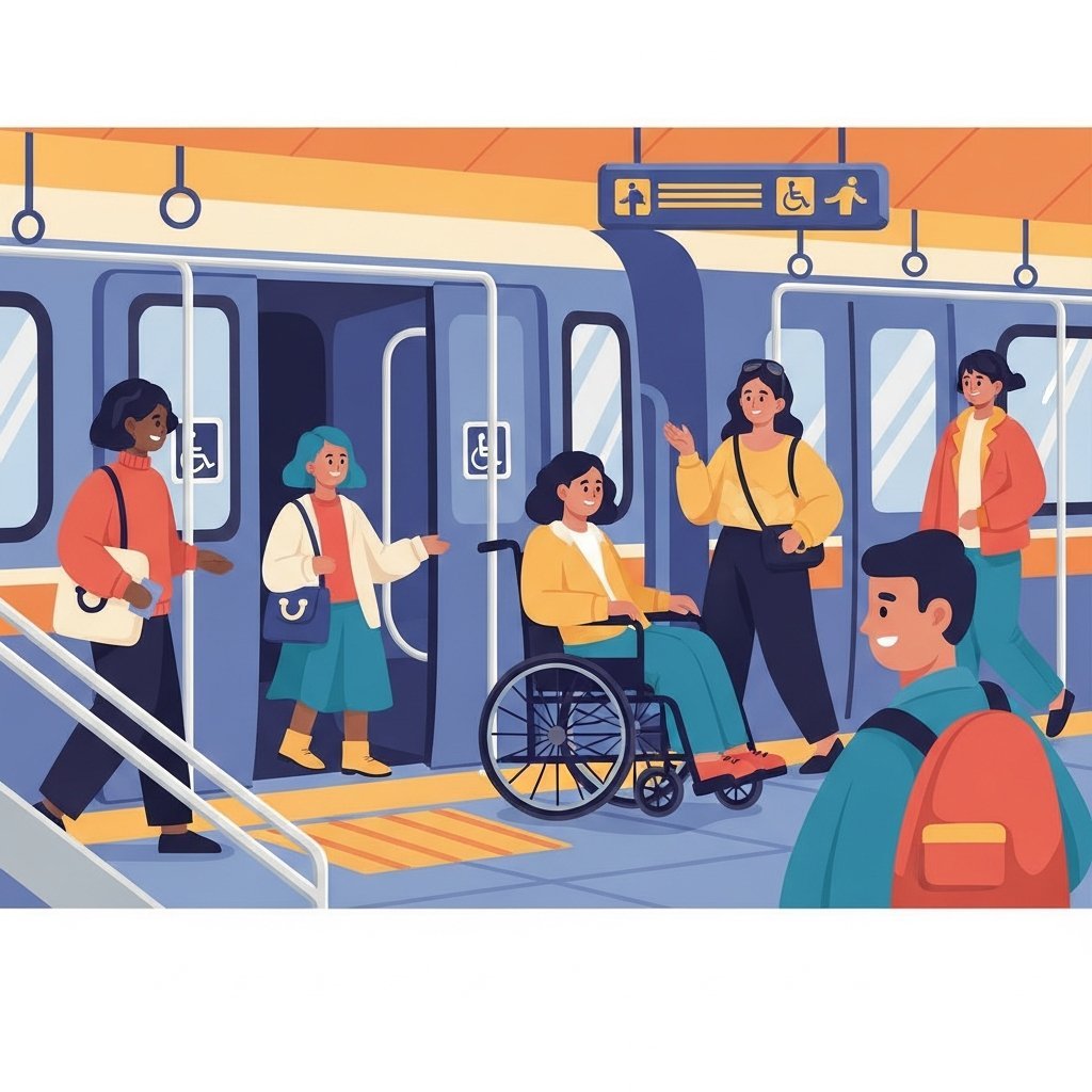 장애인 지하철 무임승차 이용 방법을 설명하는 인포그래픽